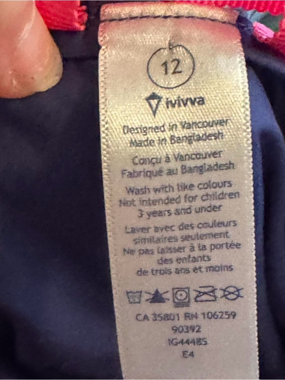 Ivivva by Lululemon Navy Gold Jacket Girls 12 - Picture 4 of 4